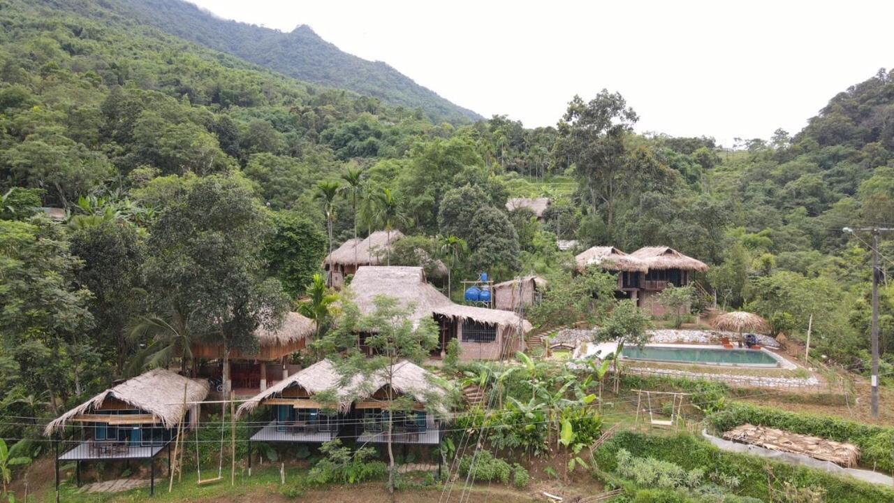 Puluong Bamboo Villa Huong Ba Thuoc Exterior photo